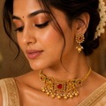 Maharani Ruby Heritage Neck Choker Set