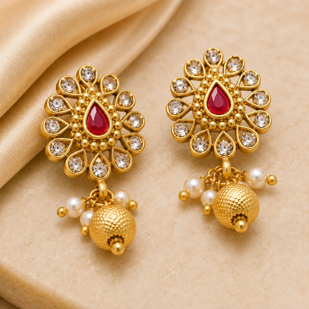 Maharani Ruby Heritage Neck Choker Set
