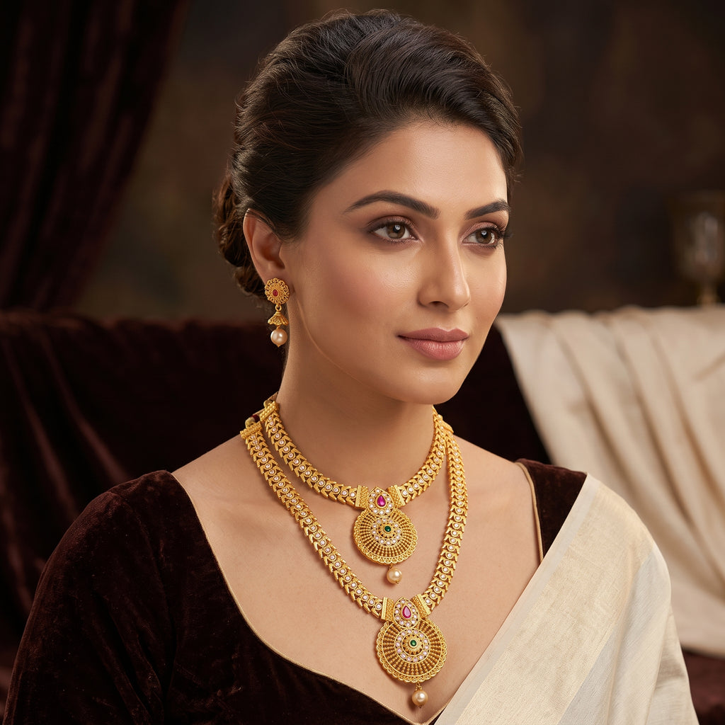 Rajsi Dual Layer Bridal Necklace Set
