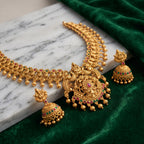 Rajsi Peacock Heritage Temple Necklace Set
