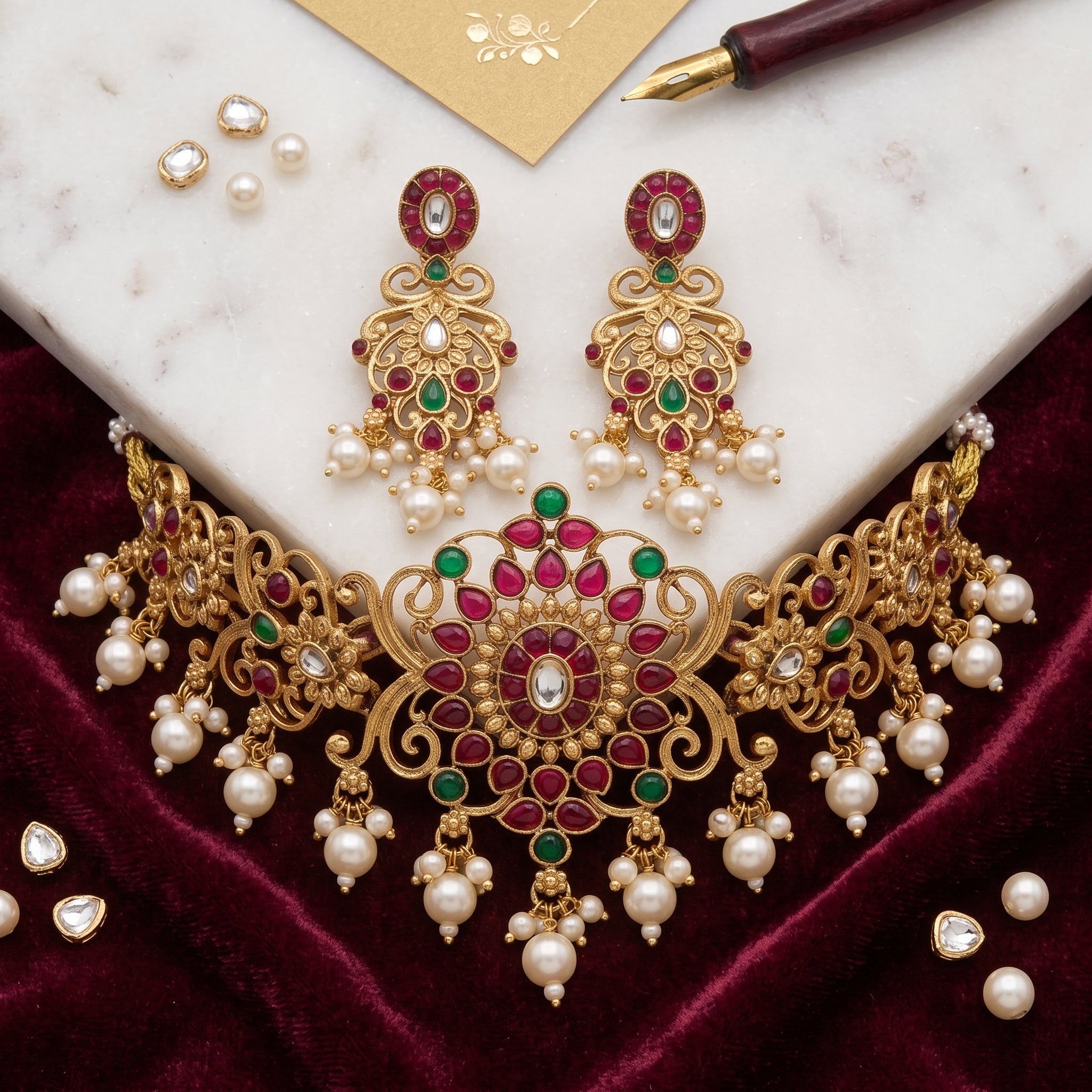 Mayuri Pearl Heritage Choker Set