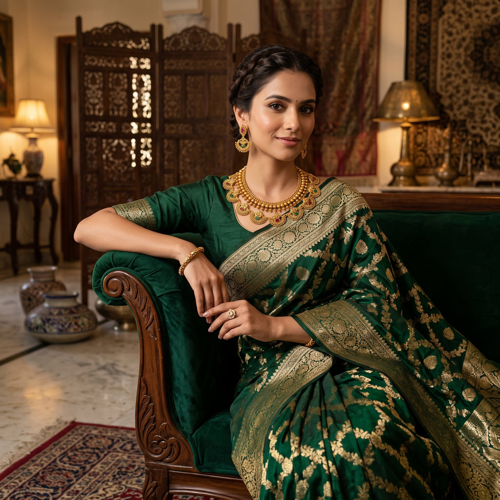 Maharani Ruby Heritage Temple Necklace Set
