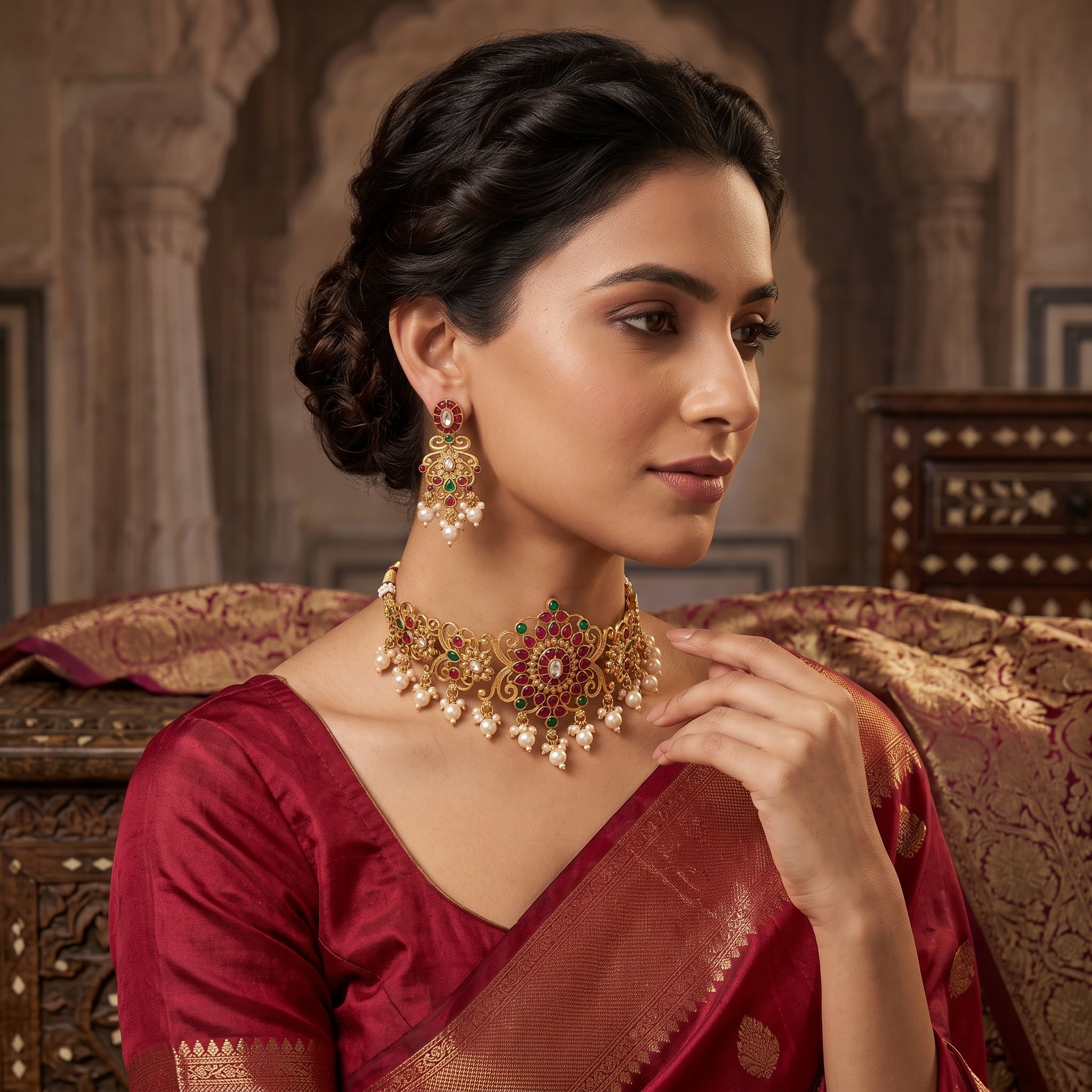 Mayuri Pearl Heritage Choker Set