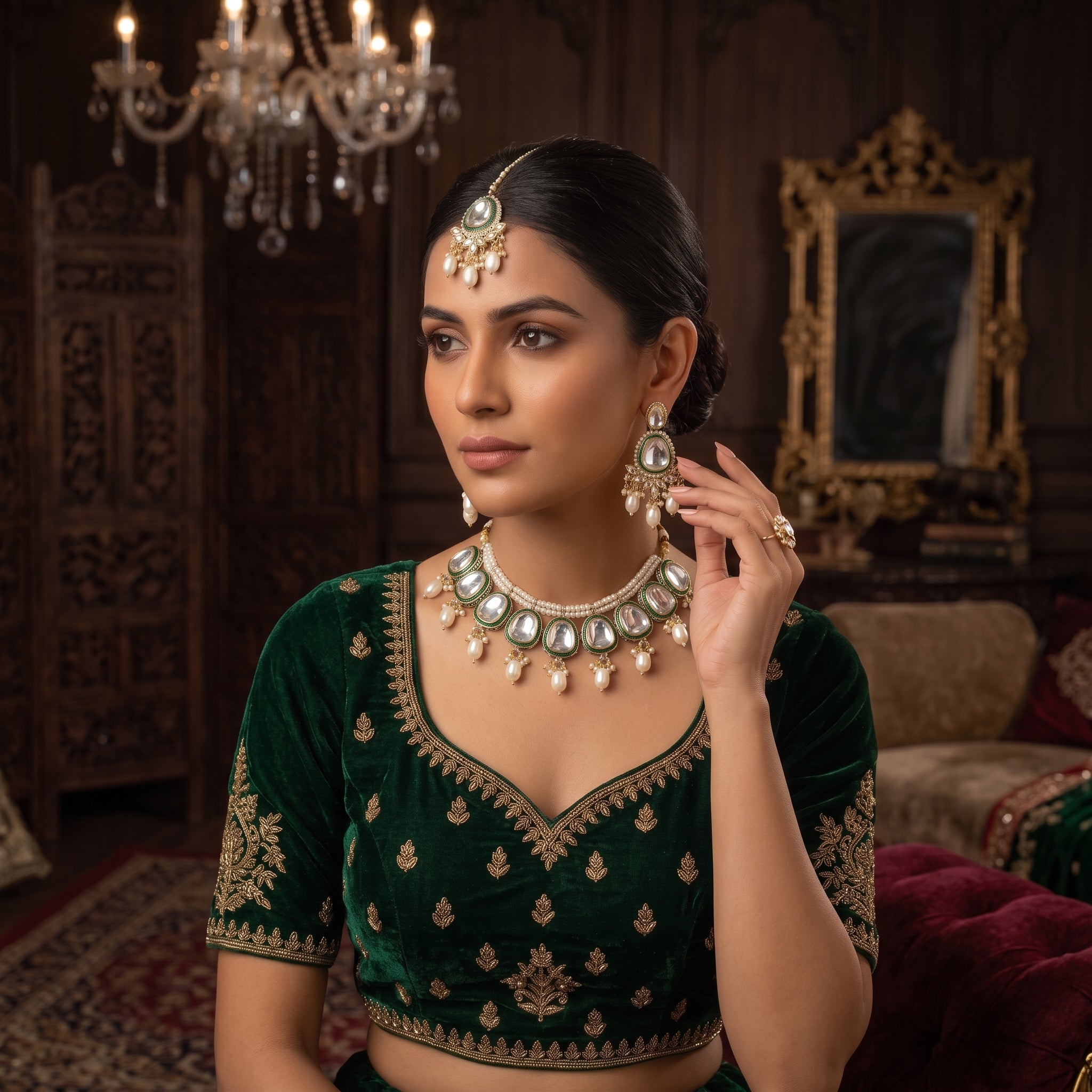 Noor-e-Kundan Pearl Choker Set