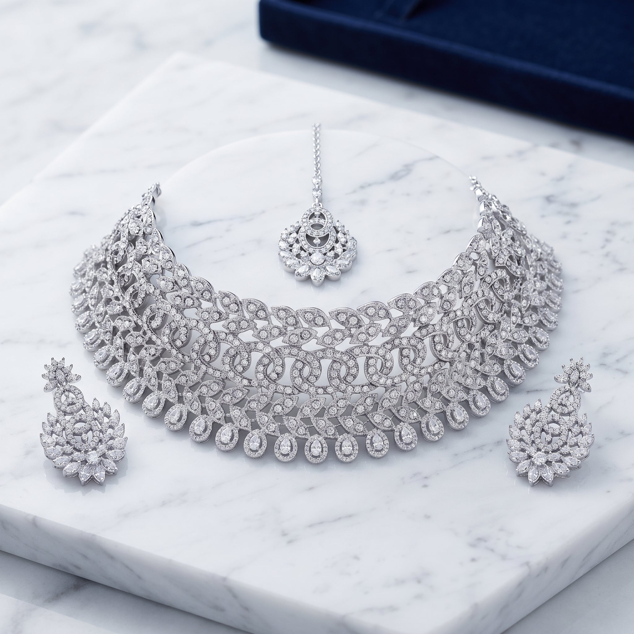 Aarohi Luxe American Diamond Bridal Choker Set