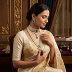 Maharani Emerald Pearl Bridal Layered Set