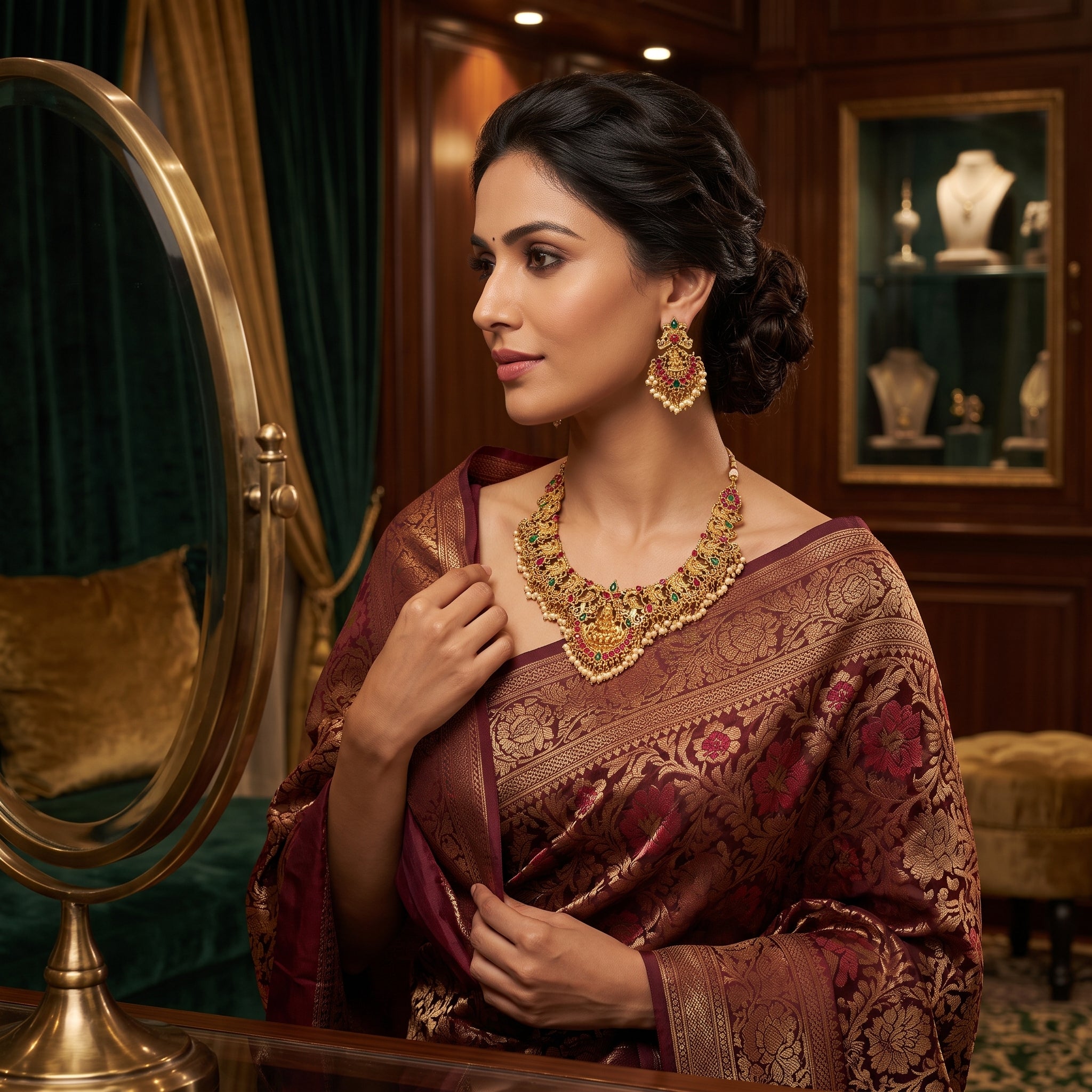 Maharani Lakshmi Temple Bridal Necklace Set