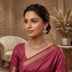 Dual Blossom Crystal Necklace Combo Set