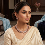 Dual Blossom Crystal Necklace Combo Set