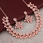 Dual Blossom Crystal Necklace Combo Set