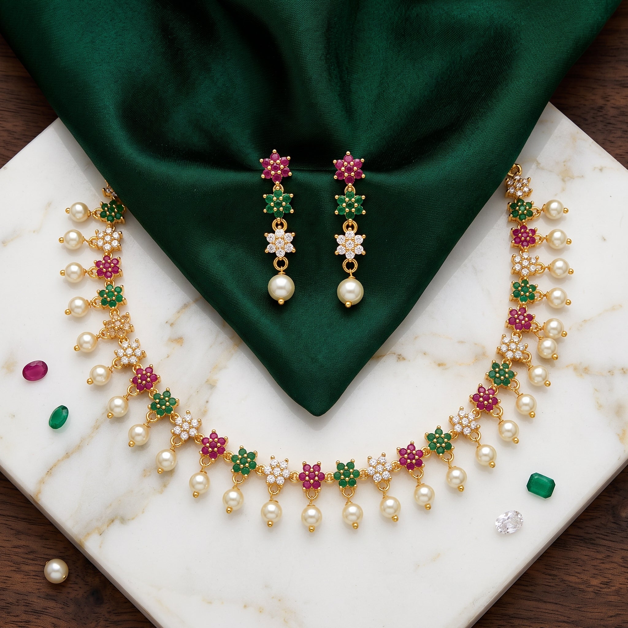 Blossom Pearl Heritage Necklace Set