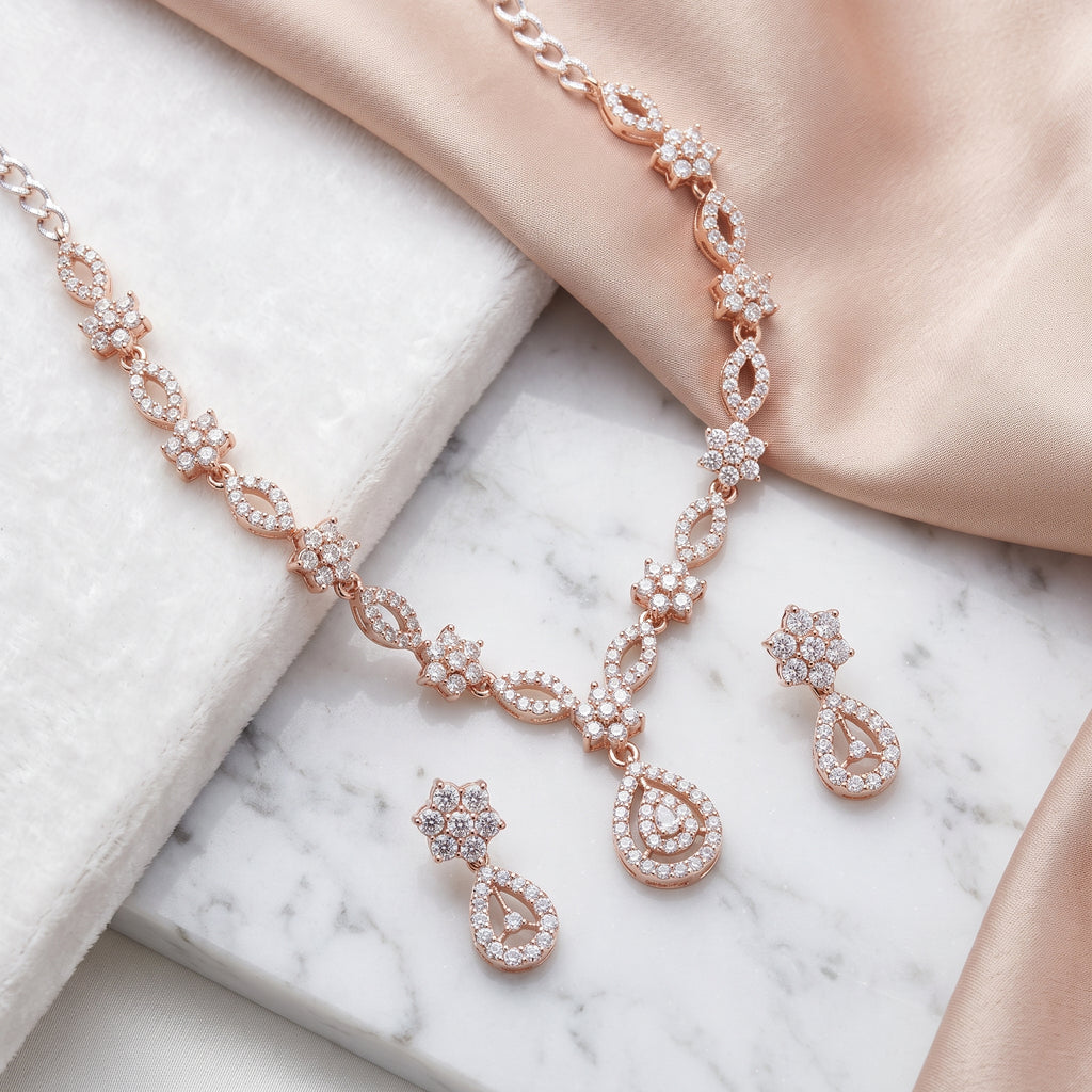 Celeste Crystal Necklace Duo Set