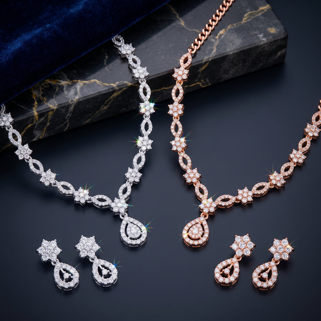 Celeste Crystal Necklace Duo Set
