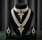 Maharani Emerald Pearl Bridal Layered Set