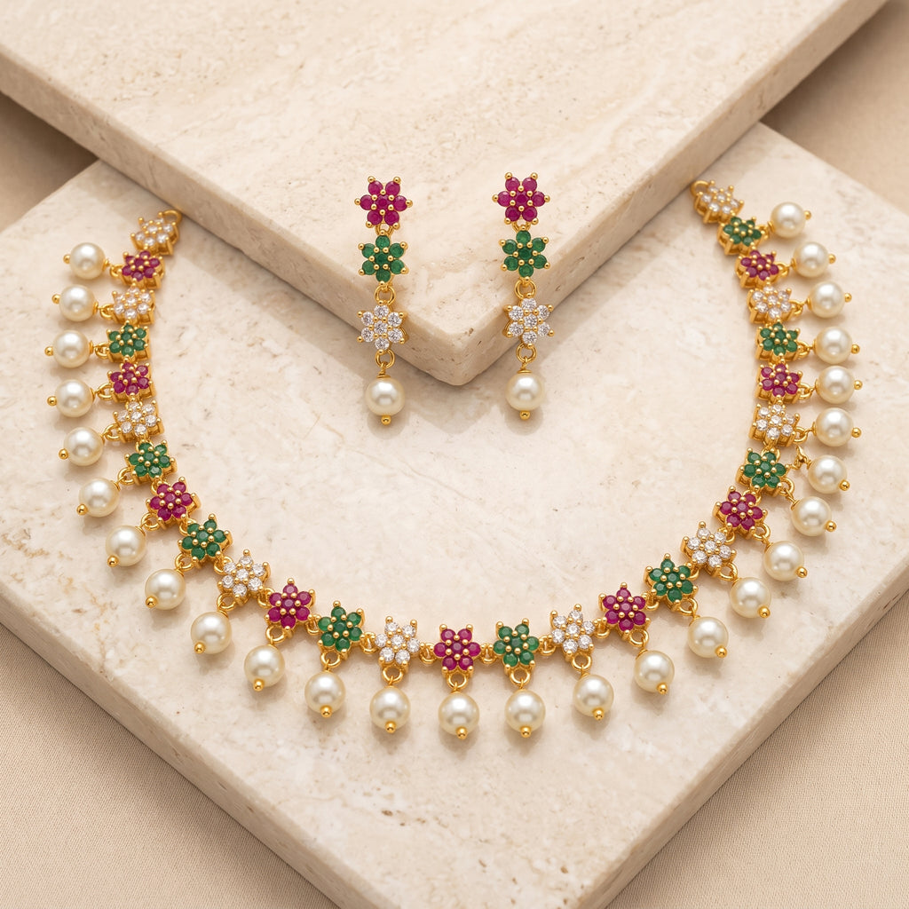 Blossom Pearl Heritage Necklace Set