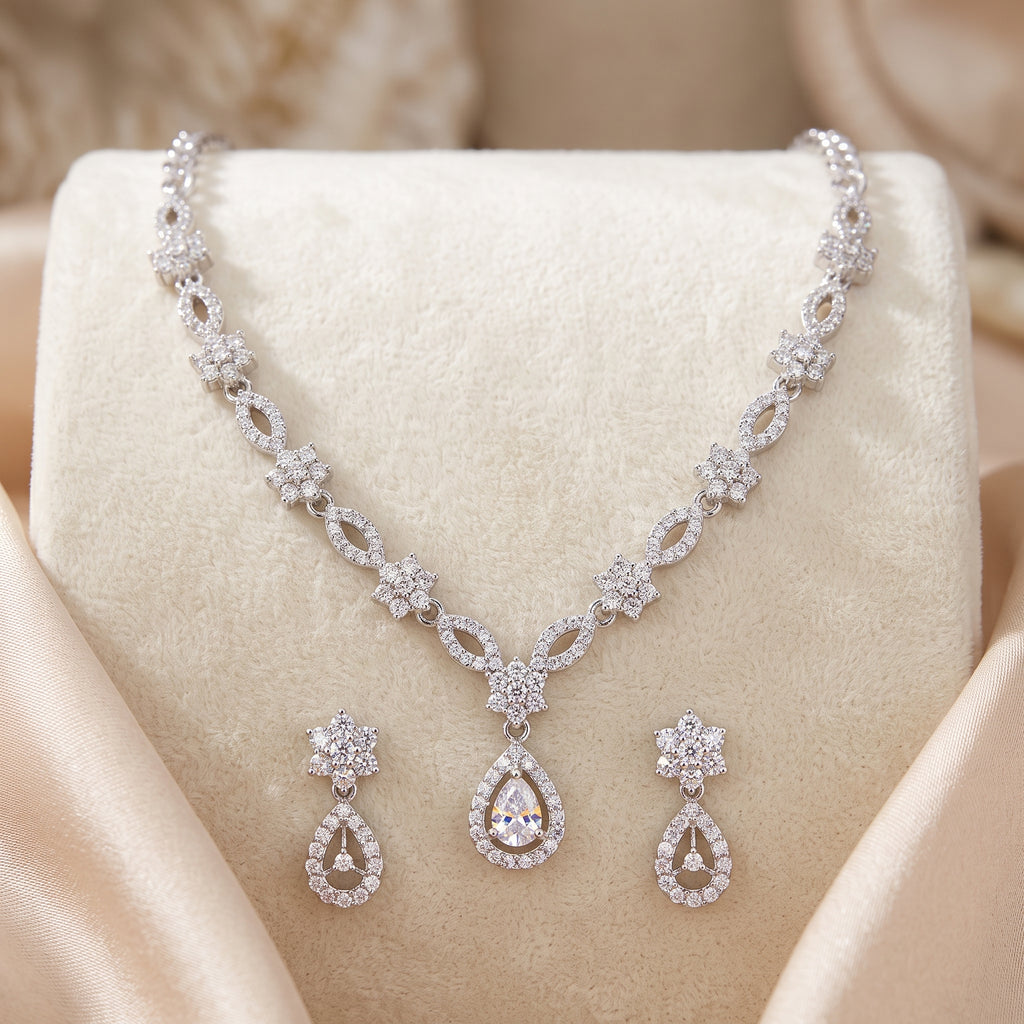 Celeste Crystal Necklace Duo Set