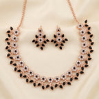 Dual Blossom Crystal Necklace Combo Set