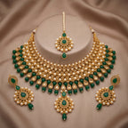 Maharani Emerald Pearl Bridal Choker Set